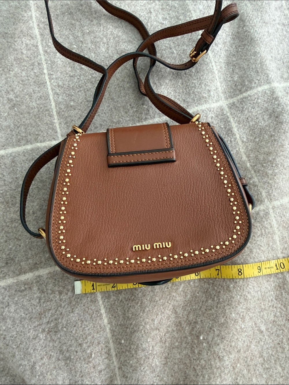 Miu Miu Brown Mini Crossbody with Jeweled Floral Buckle - Picture 3 of 11